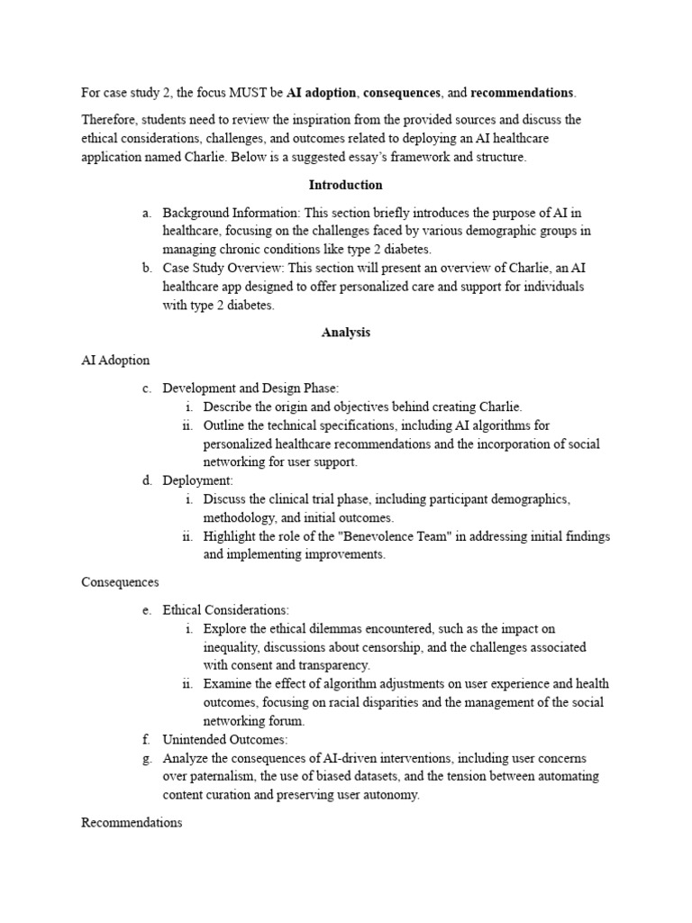 AI Adoption in Healthcare: Case Study on Charlie | PDF | Artificial ...