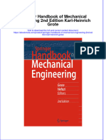 Ebook Springer Handbook of Mechanical Engineering 2Nd Edition Karl Heinrich Grote Online PDF All Chapter