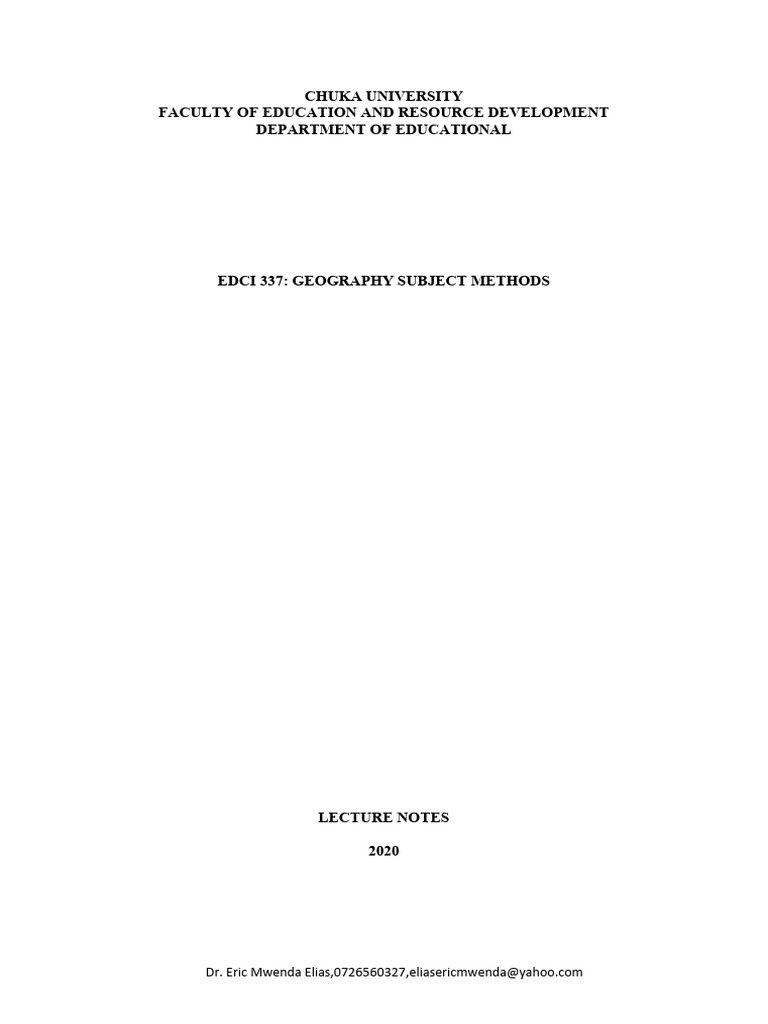 Example Of Geography Lesson Plan Pdf