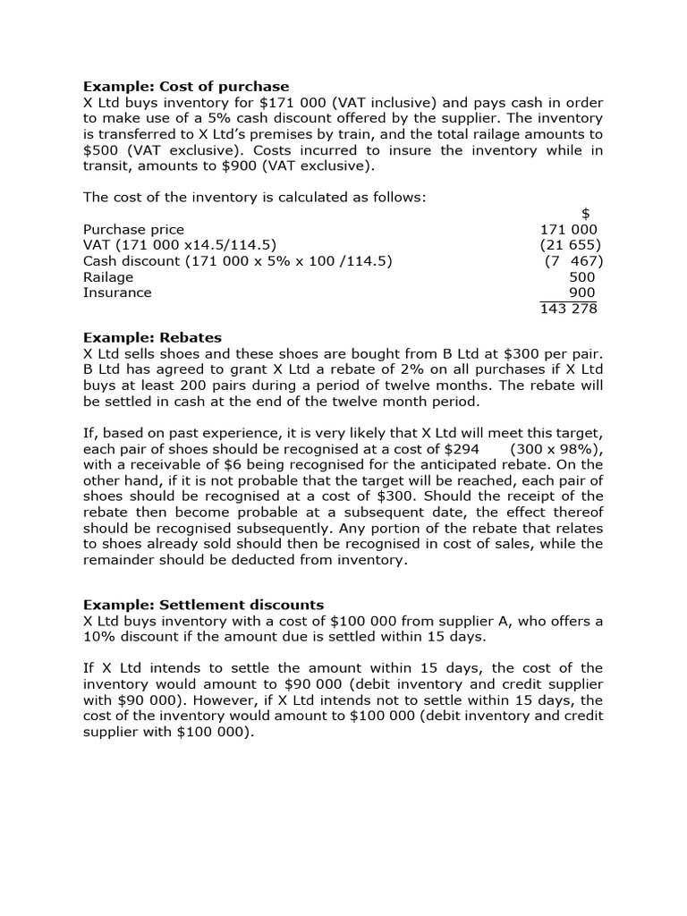 IAS 2 - Application Examples | PDF | Depreciation | Cost Of Goods Sold