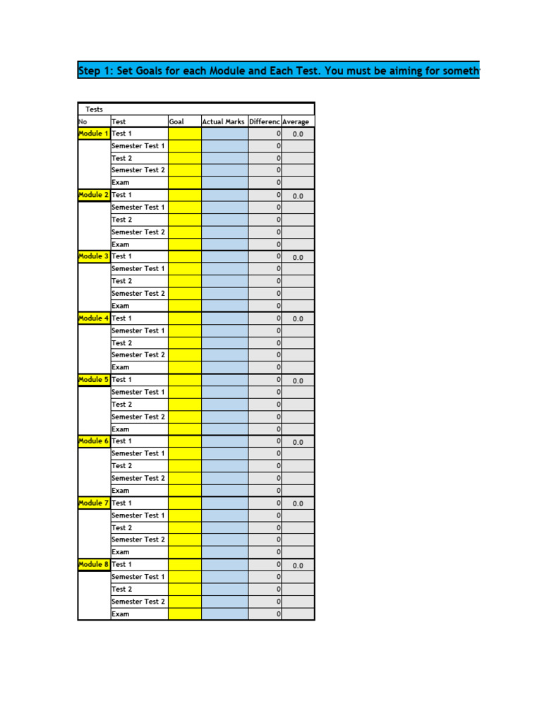 Student Study Plan - Template | PDF
