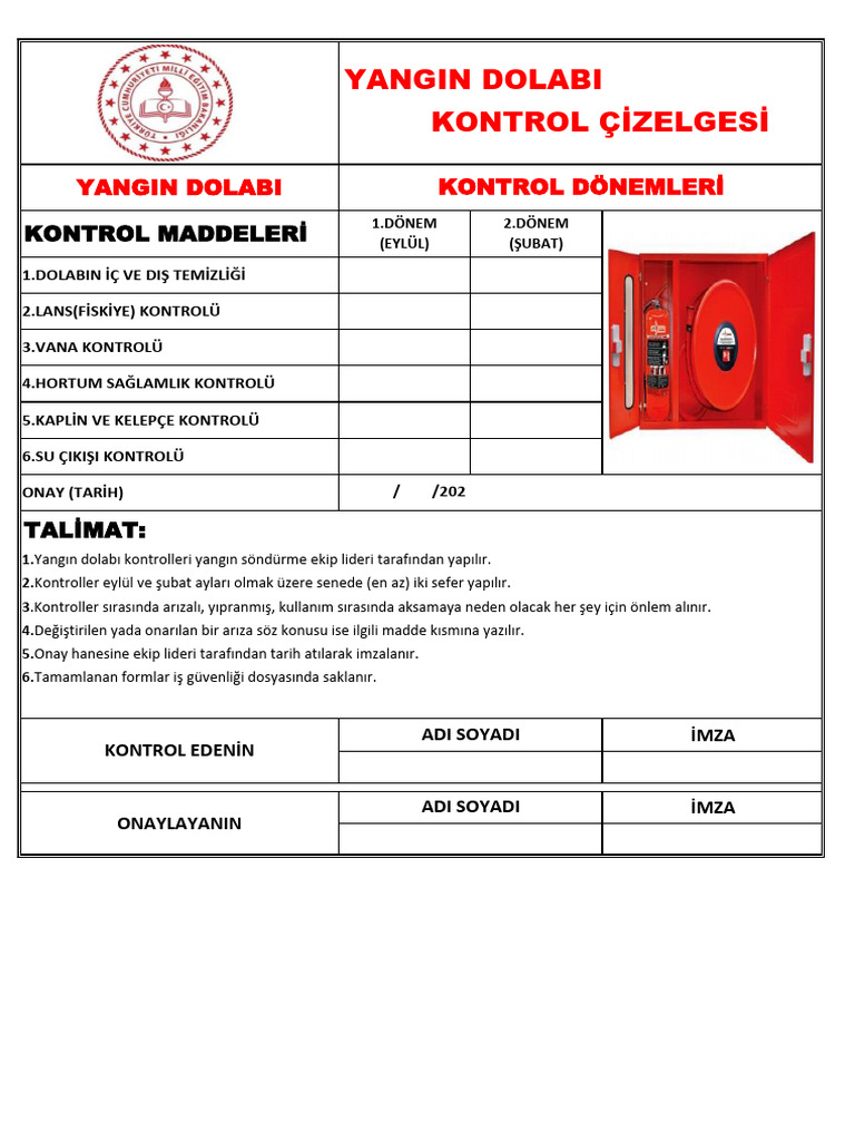 Yangin Dolabi Kontrol Cizelgesi | PDF