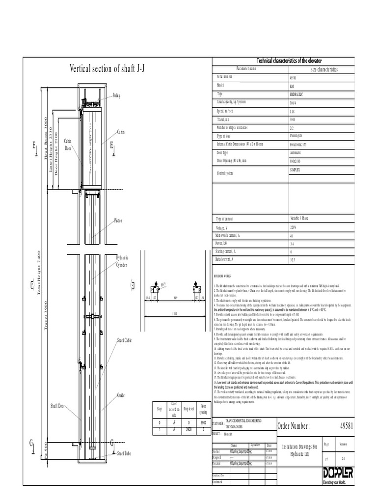 Transcendental Hai 300KG Ed2 | PDF | Elevator | Ac Power Plugs And Sockets