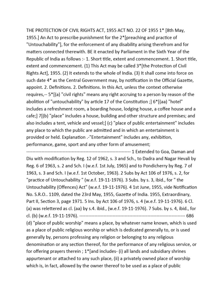 Protection of Civil Rights Act, 1955 | PDF | Fine (Penalty) | Public Law