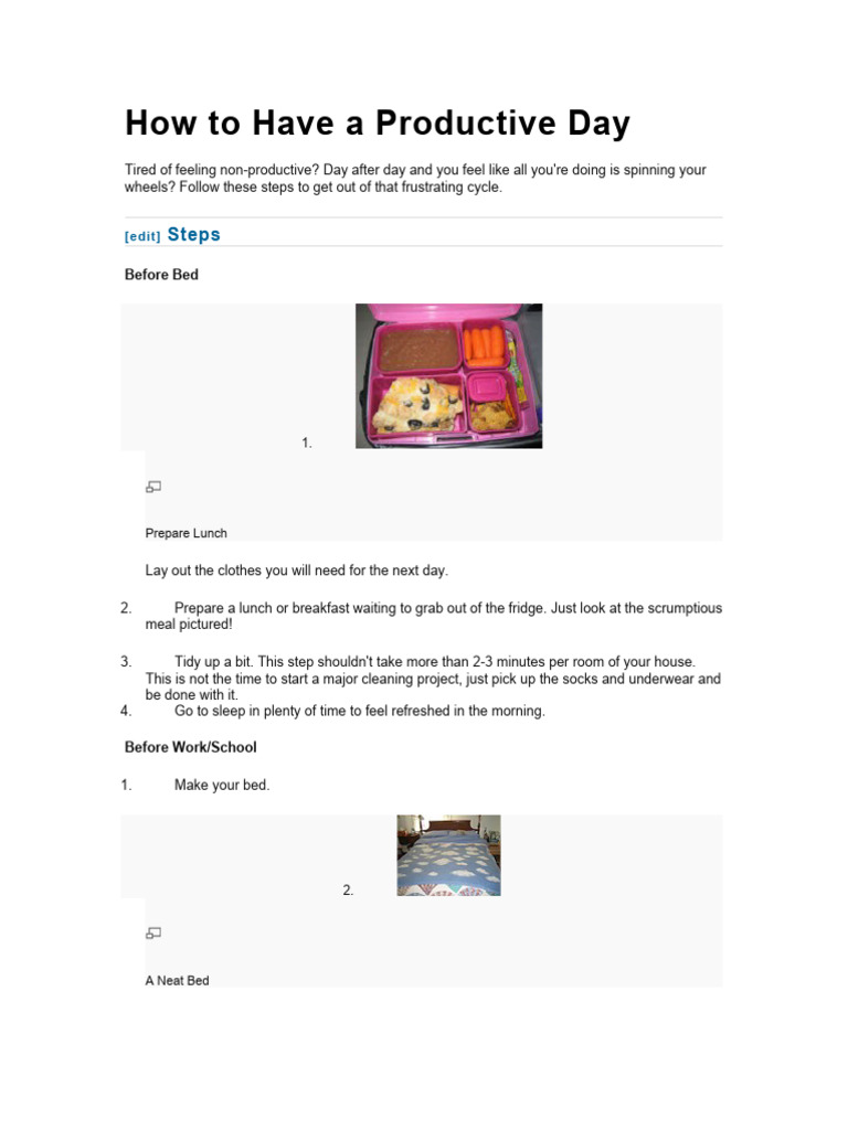 How to Have a Productive Day | PDF