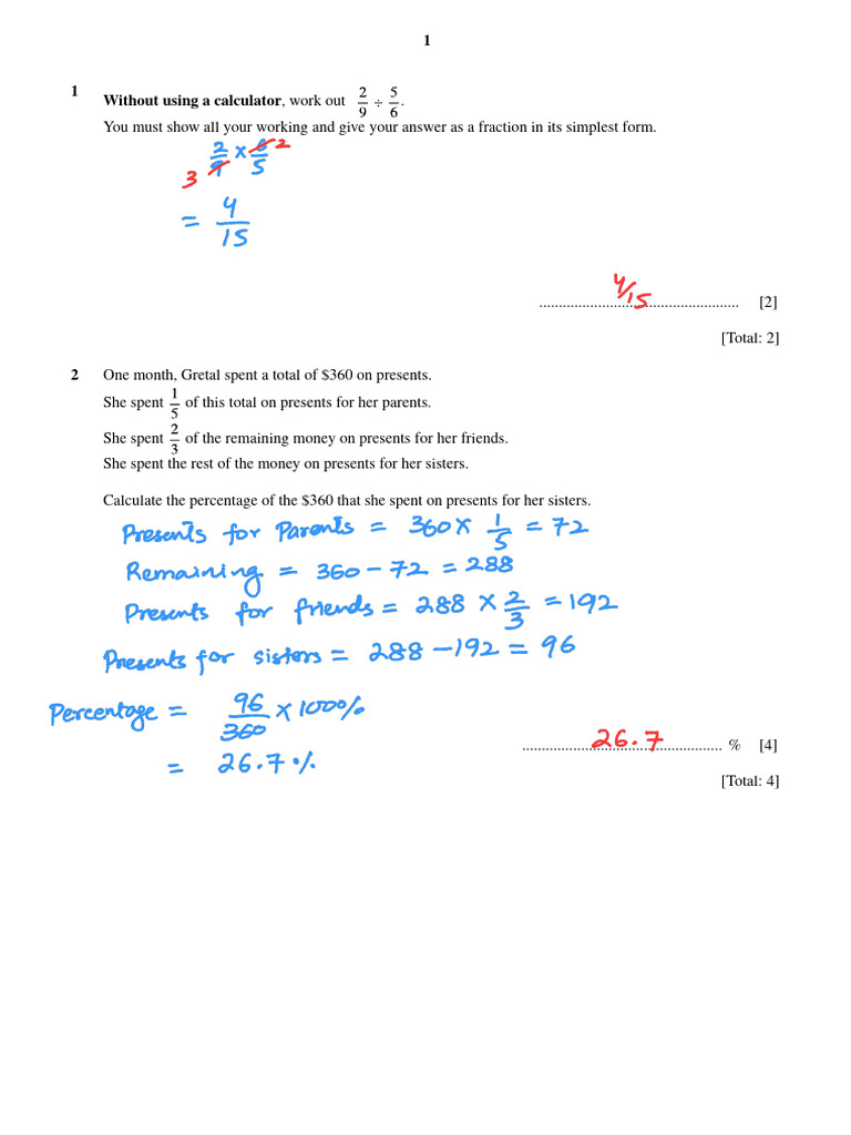 O1 Maths Practice Questions | PDF | Triangle | Area