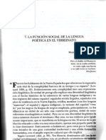 La Función Social de La Lengua Poética en El Virreinato