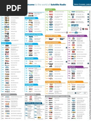 Sirus Channel Lineup PDF Talk Radio Rock Music