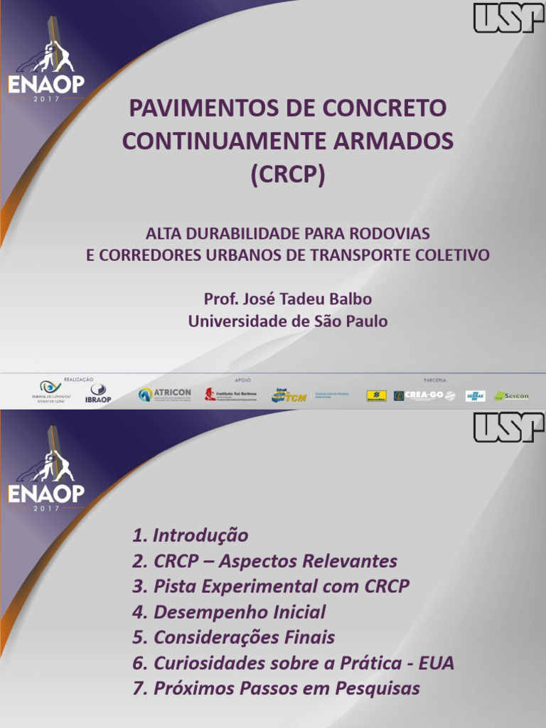 Pavimentos de Concreto Continuamente Armados-Crcp-Balbo-Enaop 2017 ...