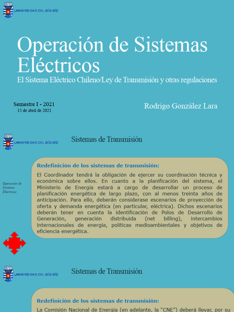 Clase 3 ose 1 21 el sistema el ctrico chileno pdf transmisi n de