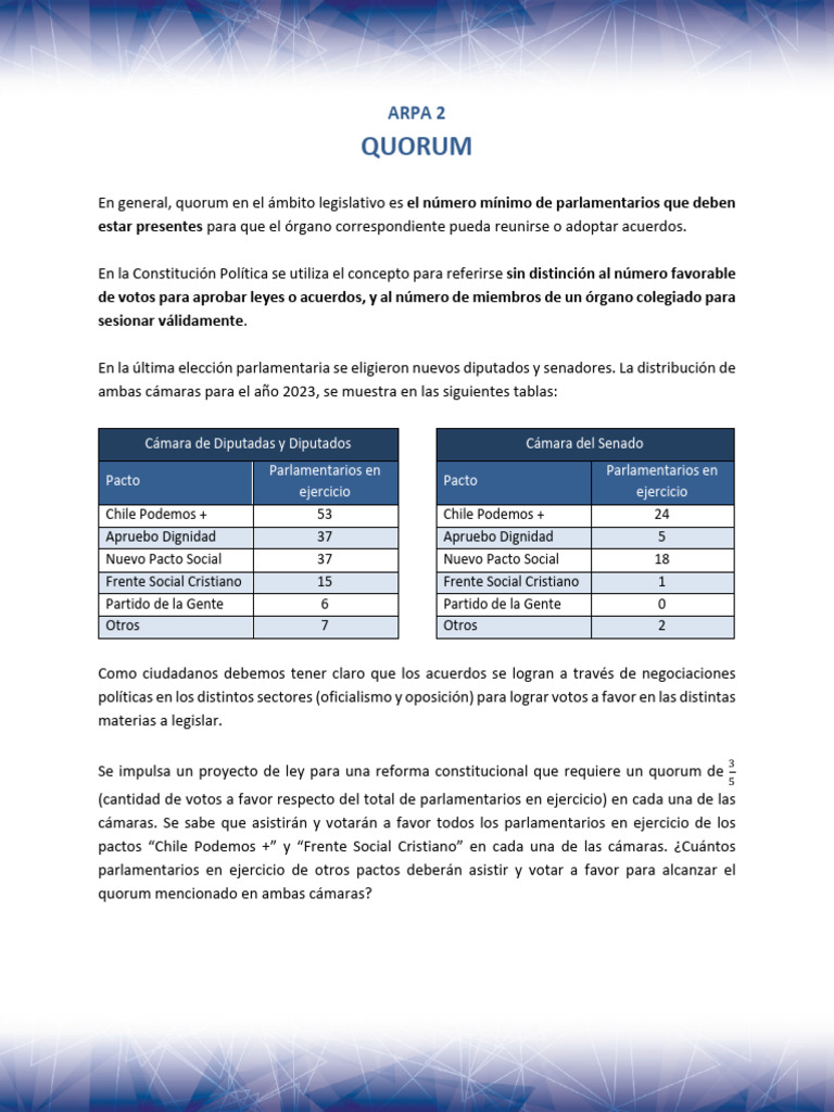 Quorum | PDF | Finanzas y dinero | Política