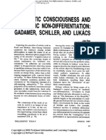 1989 - Aesthetic Consciousness and Aesthetic Non-Differentiation - Gadamer, Schiller, and Lukacs