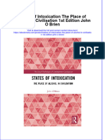Ebook States of Intoxication The Place of Alcohol in Civilisation 1St Edition John O Brien Online PDF All Chapter