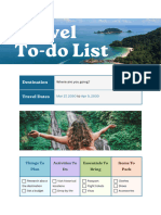 Travel To-Do List Doc in Teal Pastel Green Pastel Purple Vibrant Professional Style