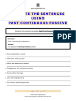 Rewrite The Sentences Using Passive Voice Past Continuous