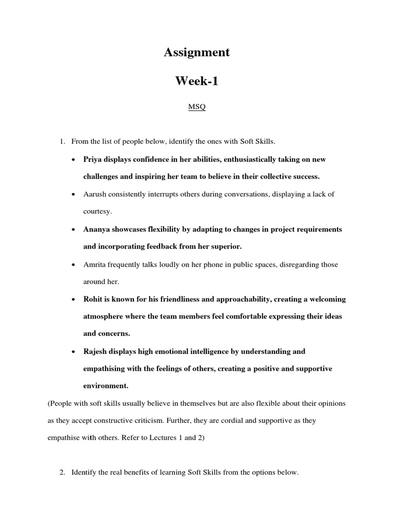 Week 1 | PDF | Nonverbal Communication | Mindset