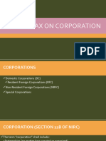 Income Tax On Corporation