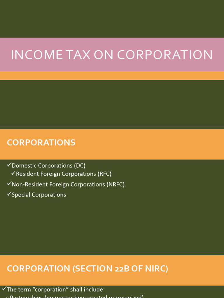 Corporate Income Tax Overview in the Philippines | PDF | Capital Gains ...