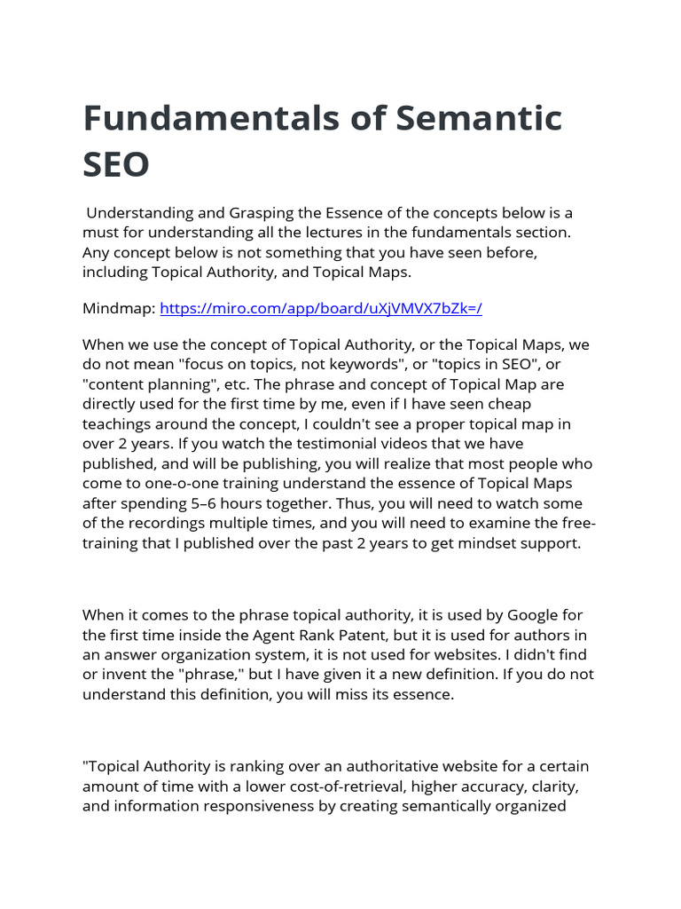 Fundamentals of Semantic SEO | PDF | Search Engine Optimization | World ...