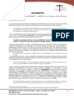 EUCARISTIA Fármaco de La Inmortalidad, Viático y Anticio de La Gloria