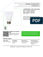 LAMPARA LED A60 9W E27 3000K 800lm 220-240V LB103