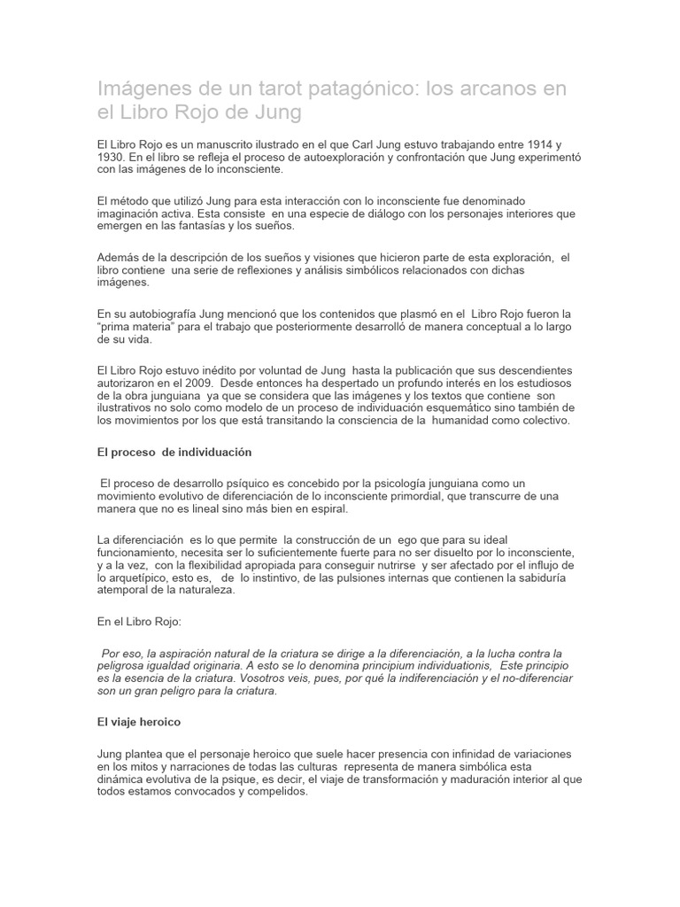 Arcanos y Jung: El Tarot en el Libro Rojo | PDF | Tarot | Carl Jung