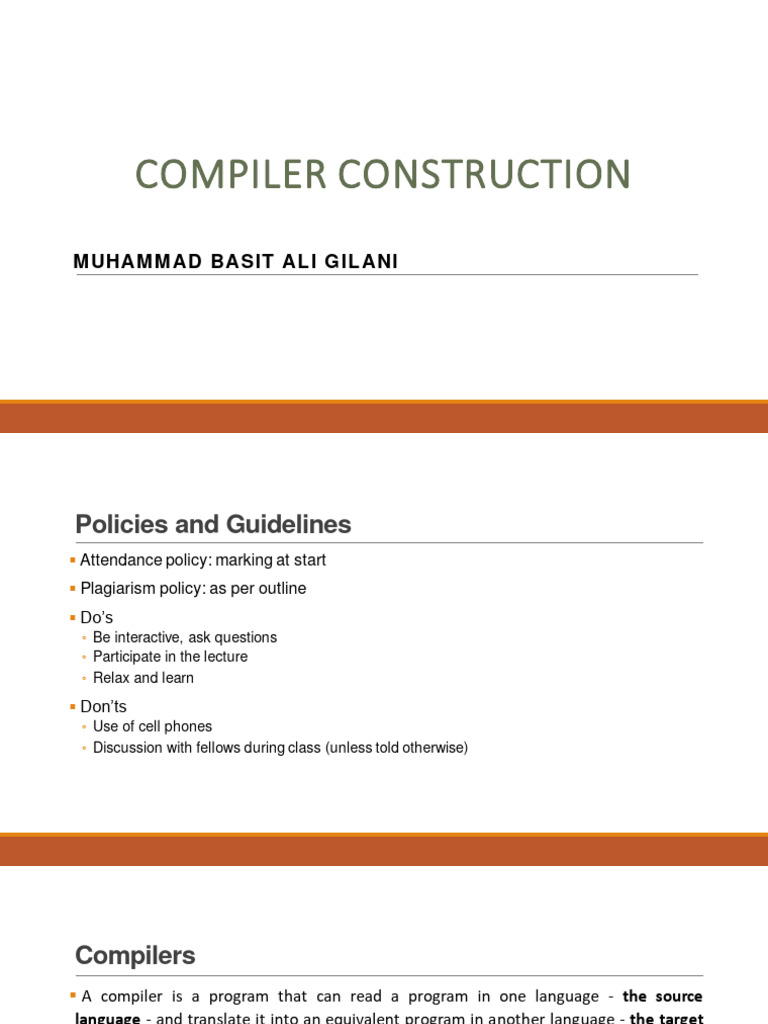Compiler Construction | PDF | Compiler | Parsing