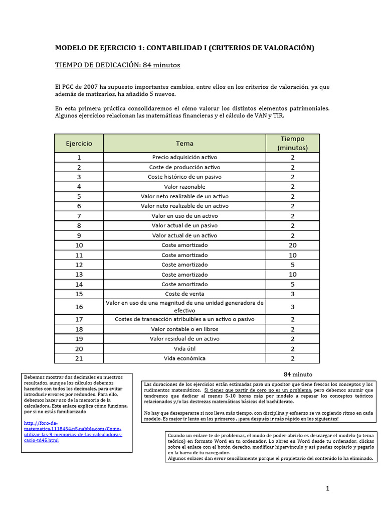 Criterios de Valoración en Contabilidad I | PDF | Contabilidad ...