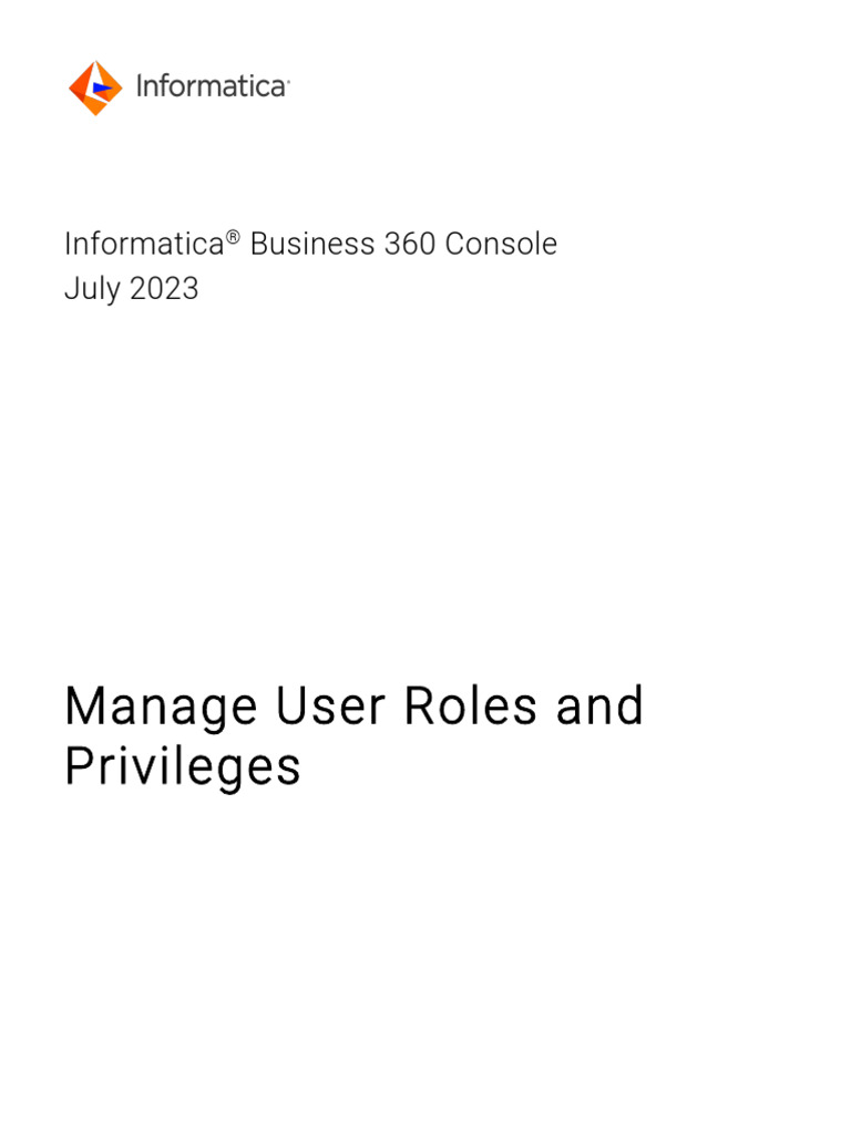 B360 July2023 ManageUserRolesAndPrivileges en | PDF | Cloud Computing ...