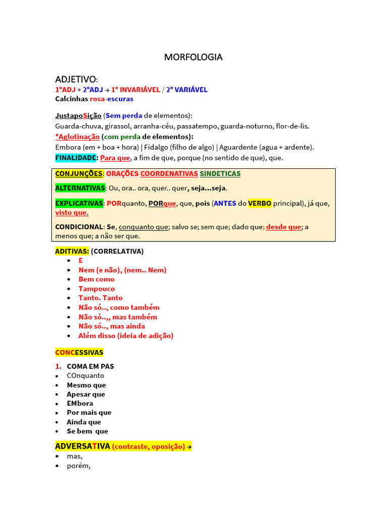 Morfologia e Sintaxe da Língua Portuguesa | PDF | Assunto (gramática ...