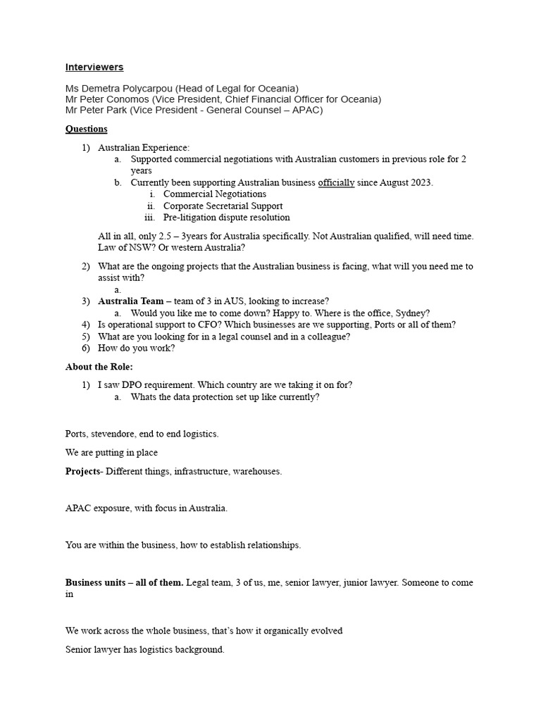 2024 03 12 interview notes pdf australia business