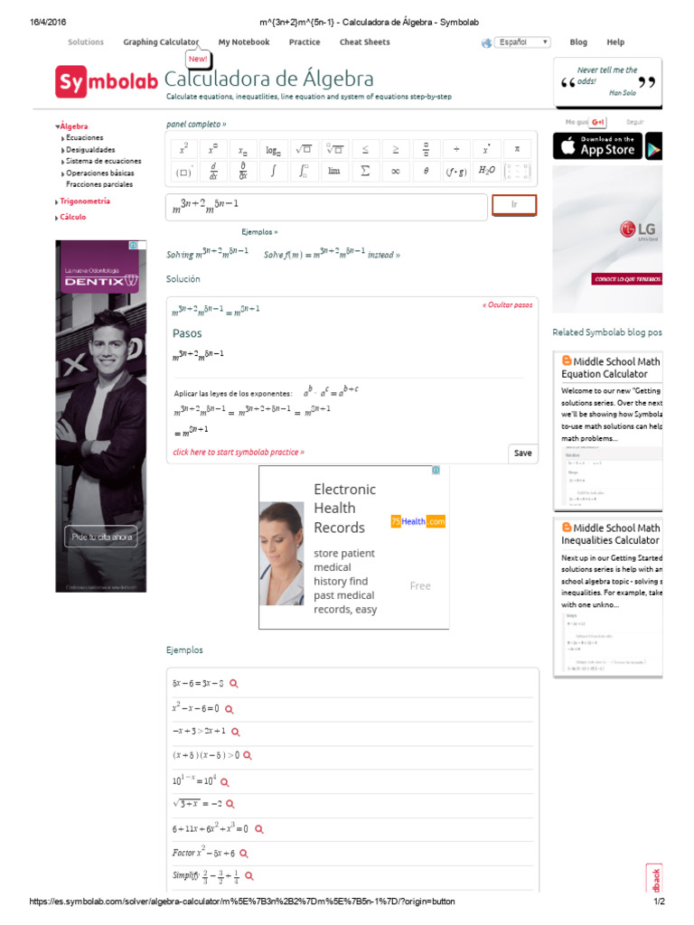 Calculadora de algebra symbolab pdf algebra mathematics