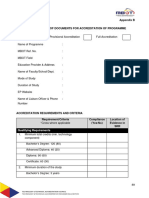 Ttac Mbot Checklist of Document for Accreditation of Programme