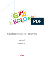 Gra W Kolory Klasa 1 Sem 1 Przykladowe Wpisy Do Dziennika 2017