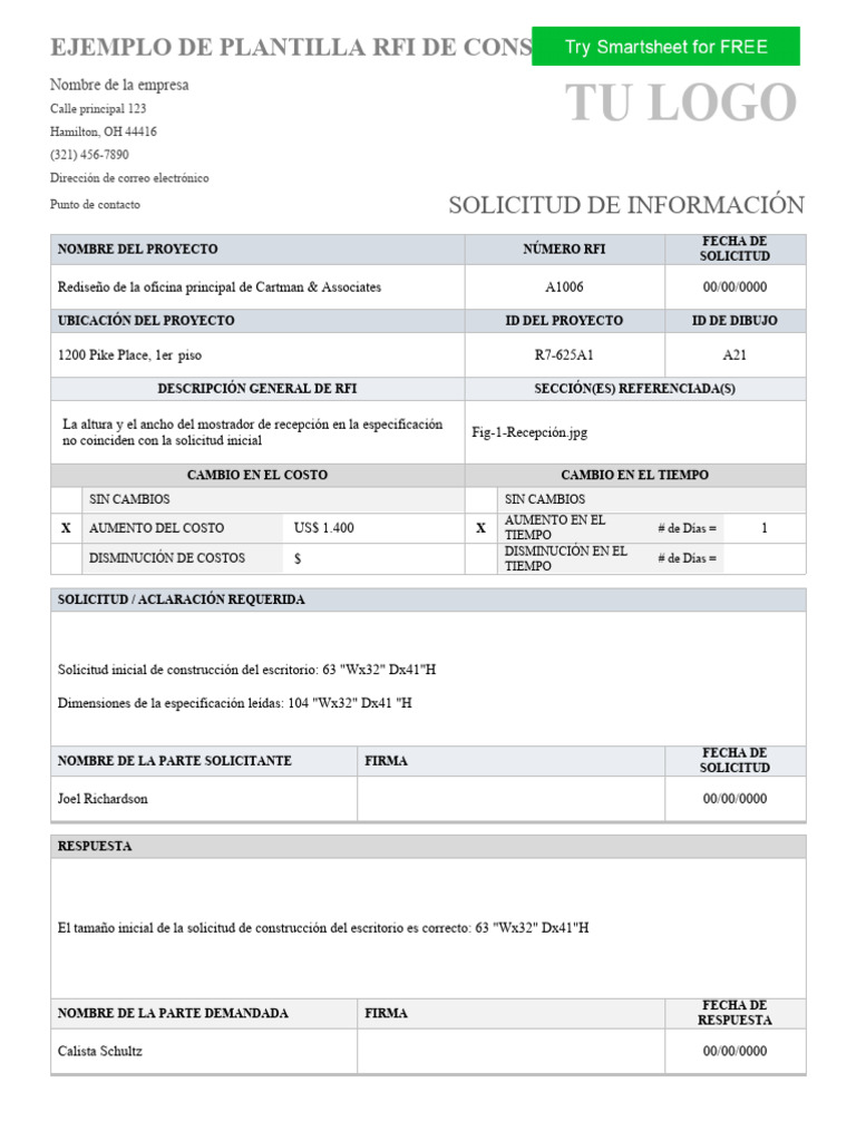 Plantilla RFI para Construcción | PDF | Informática