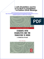 Ebook Students With Disabilities and The Transition To Work A Capabilities Approach 1St Edition Oliver Mutanga Online PDF All Chapter
