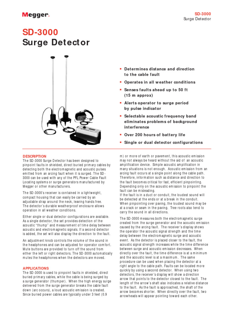 SD-3000 Surge Detector Overview | PDF | Headphones | Sensor