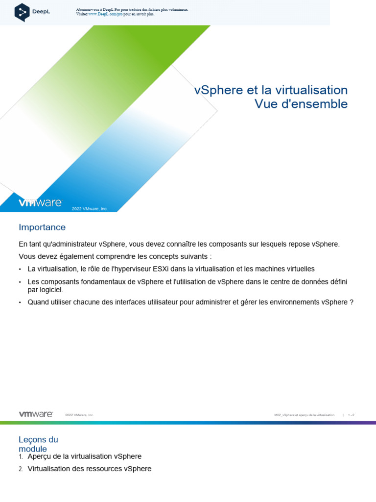 Vsphere and Virtualization Overview FR | PDF | Virtualisation | Machine ...