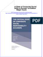 The Critical State of Corporate Social Responsibility in Europe 1St Edition Ralph Tench Online Ebook Texxtbook Full Chapter PDF