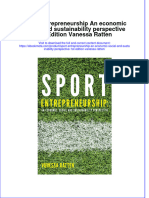 Sport Entrepreneurship An Economic Social and Sustainability Perspective 1St Edition Vanessa Ratten Online Ebook Texxtbook Full Chapter PDF