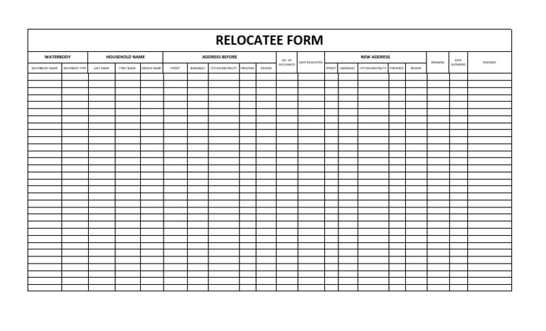 Relocatee Form | PDF