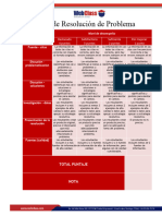 Rúbrica de Resolución de Problema: Criterios Puntaje Ideal: 24 Puntos Nivel de Desempeño