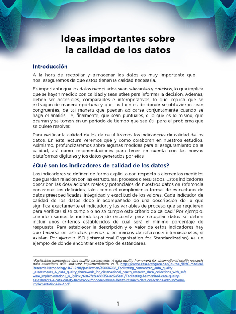 3.4.2 Lectura Ideas Importantes Sobre La Calidad de Los Datos | PDF ...