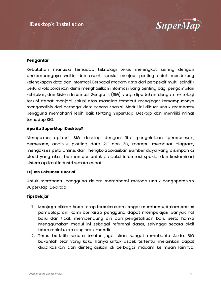 Panduan Instalasi SuperMap iDesktop | PDF | Bisnis