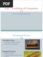 1.01 - Understand The Evolution of Computers and Computer Programming Languages - PowerPoint