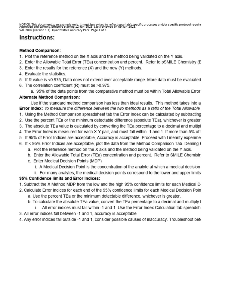 Quantitative Method Comparison Guide | PDF | Accuracy And Precision ...