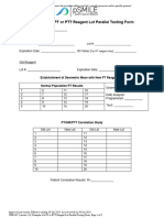 RDP 407 Example of A PT or PTT Reagent Lot Parallel Testing Form