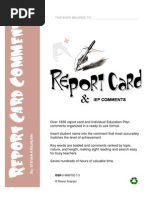 Download Report Card Comments by Stevan Krajnjan SN73510022 doc pdf