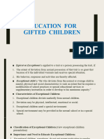 Education For Gifted Children