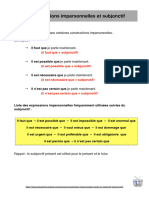 Constructions Impersonnelles Et Subjonctif Exercice Fle